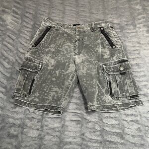 Affliction Mens Gray Acid Wash Cargo Shorts Size 33 Distressed Y2K 110WS188B